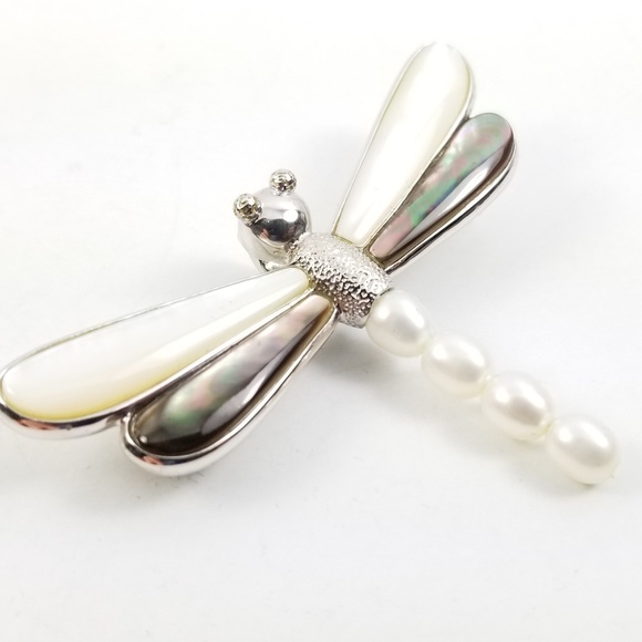 QVC Jewelry - Sterling Mother of Pearl Dragonfly Pin/Pendant